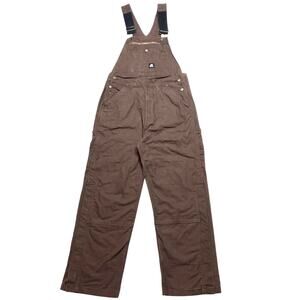Berne Apparel Overalls Mens 36X32 Brown Insulated Workwear Bibs Carpenter Zip